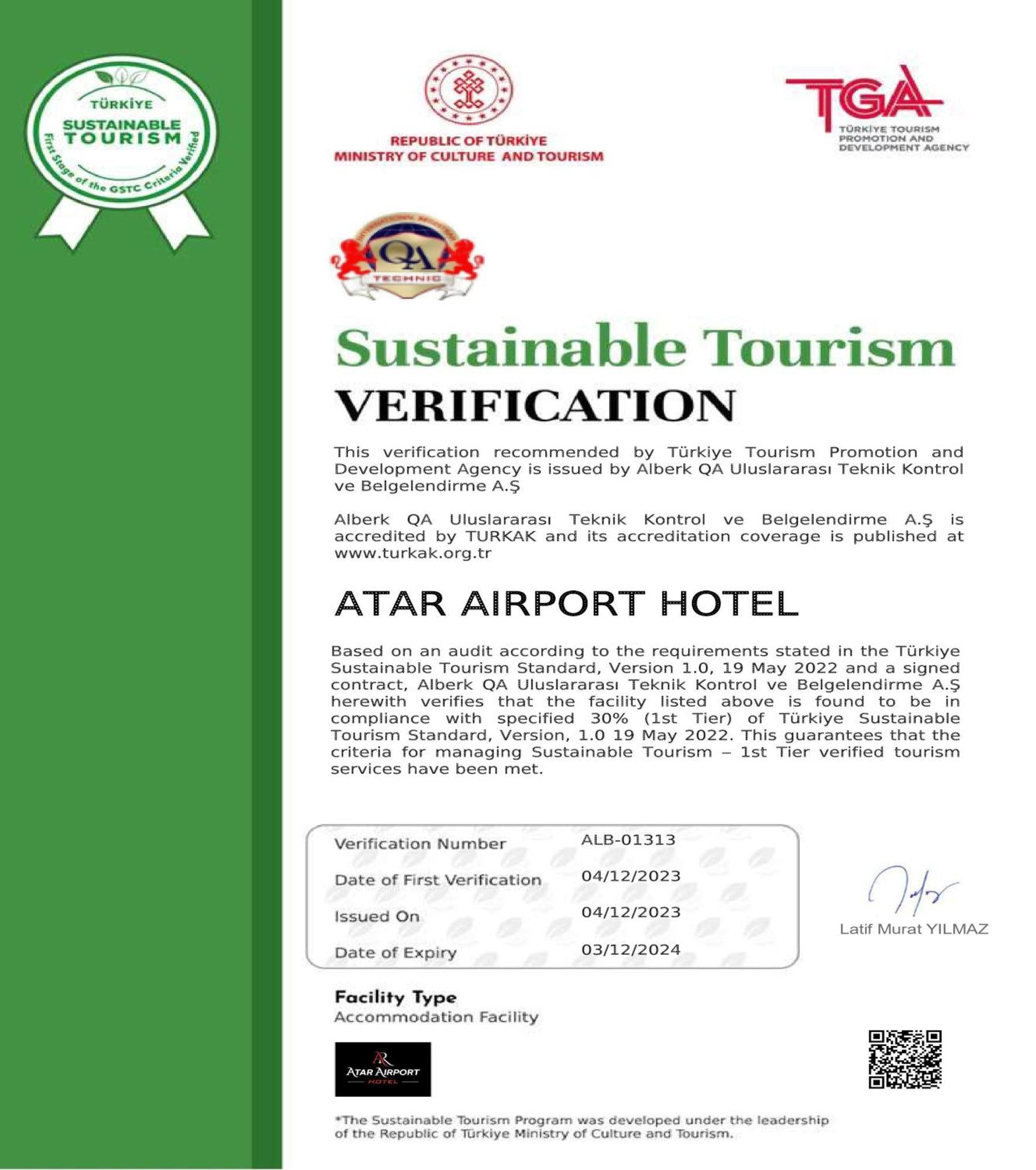 Atar Airport Hotel - Spa & Wellness Arnavutkoy Exterior photo
